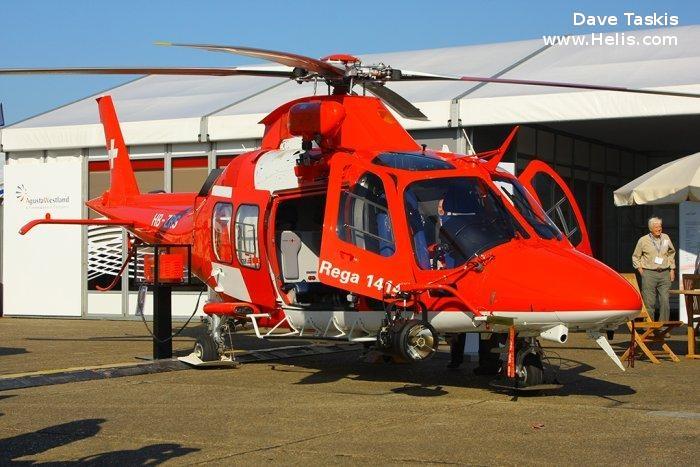 Helicopter AgustaWestland AW109SP GrandNew Serial 22202 Register HB-ZRS used by REGA (Swiss Air Rescue). Aircraft history and location