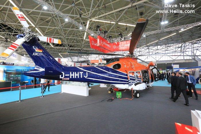 Helicopter AgustaWestland AW169 Serial 69033 Register D-HHTJ I-EASV used by HeliService International GmbH ,AgustaWestland Italy. Built 2016. Aircraft history and location