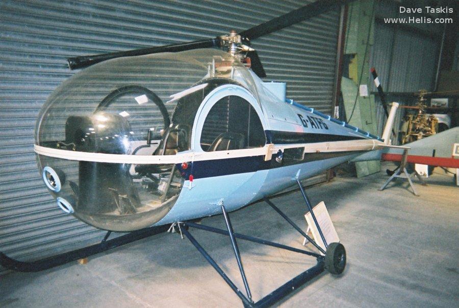 Helicopter Brantly B-2 Serial 448 Register G-ATFG used by British Executive Air Services BEAS. Built 1965. Aircraft history and location