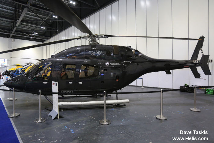 Helicopter Bell 429 Serial 57199 Register F-HPBH C-FAGQ used by Heli Securite ,Bell Helicopter Canada. Built 2014. Aircraft history and location