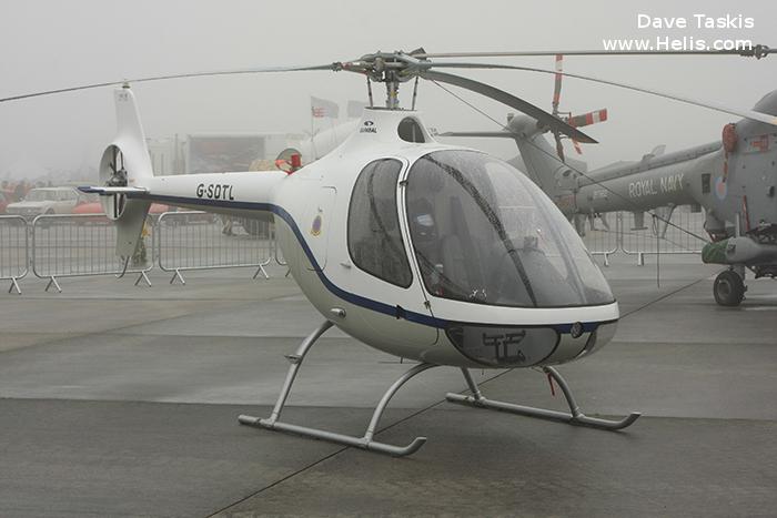 Helicopter Guimbal Cabri G2 Serial 1110 Register G-SDTL. Built 2015. Aircraft history and location