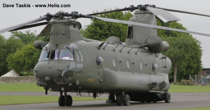 Helicopter Boeing CH-47D Chinook Serial M.4456 Register ZH893 N2025L used by Royal Air Force RAF ,Boeing Helicopters. Built 1998. Aircraft history and location