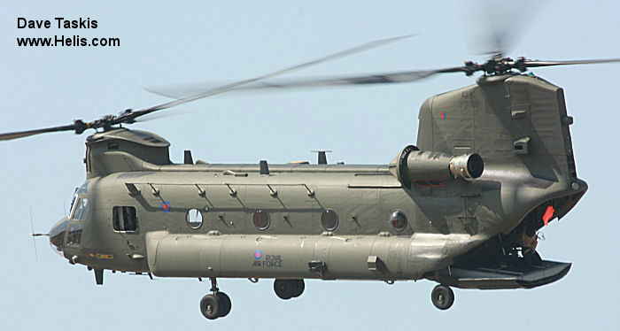 Helicopter Boeing CH-47D Chinook Serial M.4456 Register ZH893 N2025L used by Royal Air Force RAF ,Boeing Helicopters. Built 1998. Aircraft history and location
