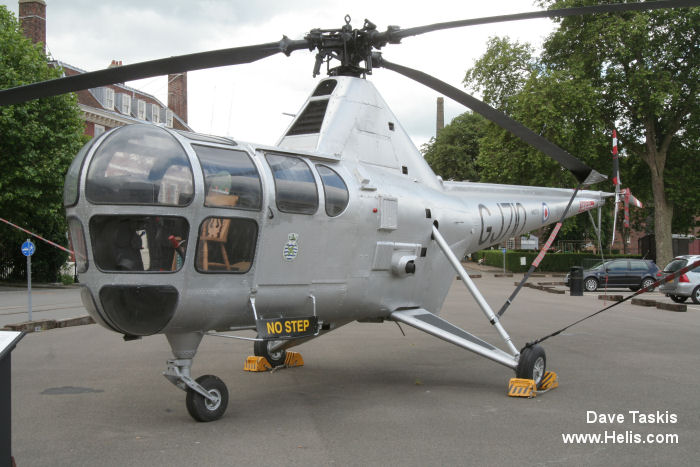 Helicopter Westland Dragonfly HR.3 Serial wa/h/061 Register WG751 used by Fleet Air Arm RN (Royal Navy). Built 1952. Aircraft history and location