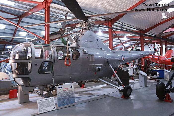 Helicopter Westland Dragonfly HR.3 Serial wa/h/050 Register WG719 G-BRMA used by Fleet Air Arm RN (Royal Navy). Built 1952. Aircraft history and location