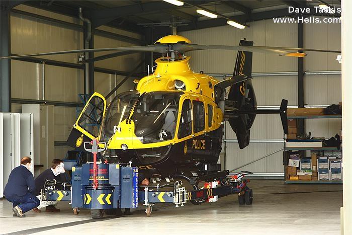 Helicopter Eurocopter EC135P2+ Serial 0874 Register G-TVHB D-HCBS used by UK Police Forces ,Eurocopter UK ,Eurocopter Deutschland GmbH (Eurocopter Germany). Built 2010. Aircraft history and location