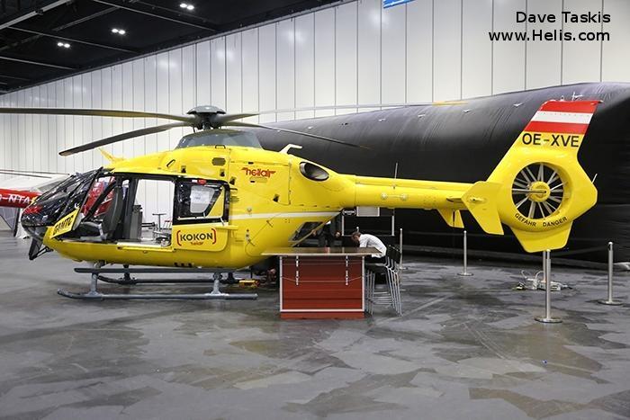 Helicopter Eurocopter EC135T2 Serial 0374 Register OE-XVE PH-EMS used by ÖAMTC (Austrian air rescue) ,ANWB Medical Air Assistance MAA. Built 2004. Aircraft history and location