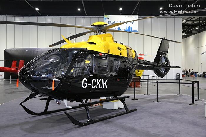 Helicopter Airbus H135 / EC135T3 Serial 2025 Register ZM521 G-CKIK used by Ministry of Defence (MoD) DHFS ,Airbus Helicopters UK. Built 2017. Aircraft history and location