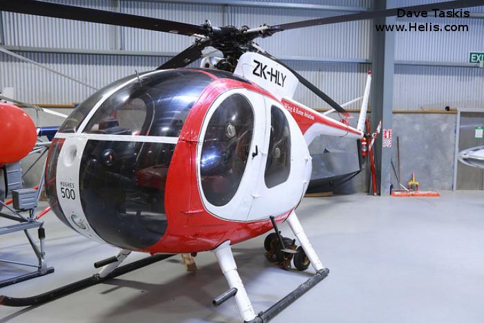Helicopter Hughes 369HS Serial 33-0459S Register ZK-HLY N9134F. Built 1973. Aircraft history and location