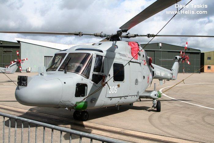 Helicopter Westland Lynx  HAS2 Serial 166 Register XZ720 used by Fleet Air Arm RN (Royal Navy). Built 1980. Aircraft history and location