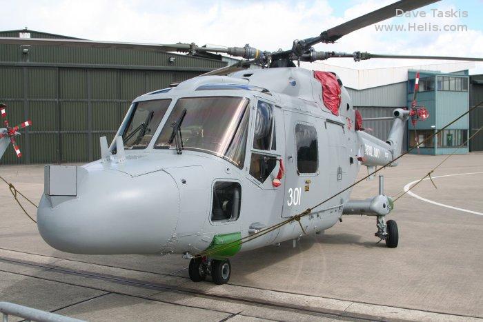 Helicopter Westland Lynx  HAS2 Serial 199 Register XZ727 used by Fleet Air Arm RN (Royal Navy). Built 1980. Aircraft history and location