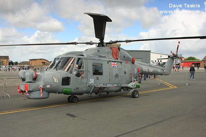 Helicopter Westland Lynx  HAS2 Serial 204 Register XZ731 used by Fleet Air Arm RN (Royal Navy). Built 1980. Aircraft history and location