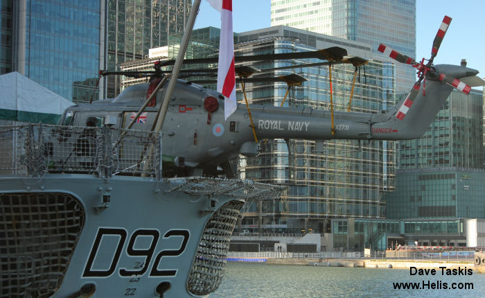 Helicopter Westland Lynx  HAS2 Serial 204 Register XZ731 used by Fleet Air Arm RN (Royal Navy). Built 1980. Aircraft history and location