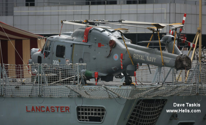 Helicopter Westland Lynx HAS3 Serial 267 Register ZD257 used by Hayward and Green Defence Ltd ,Fleet Air Arm RN (Royal Navy). Built 1982 Converted to Lynx HMA.8. Aircraft history and location