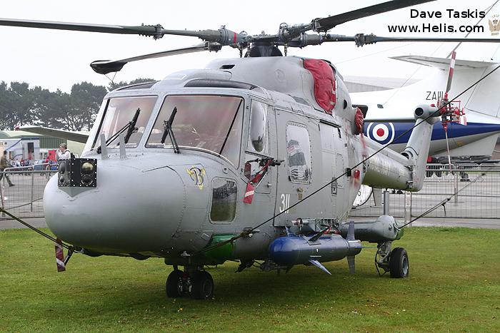 Helicopter Westland Lynx  HAS2 Serial 135 Register XZ696 used by Fleet Air Arm RN (Royal Navy) ,Westland. Built 1979. Aircraft history and location