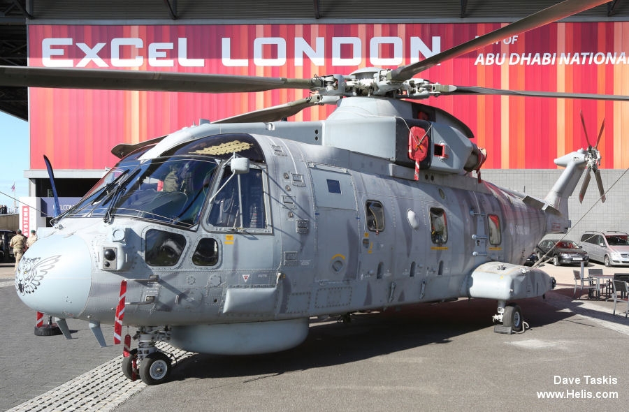 Helicopter AgustaWestland Merlin HM.1 Serial 50164 Register ZH860 used by Fleet Air Arm RN (Royal Navy). Built 2002. Aircraft history and location