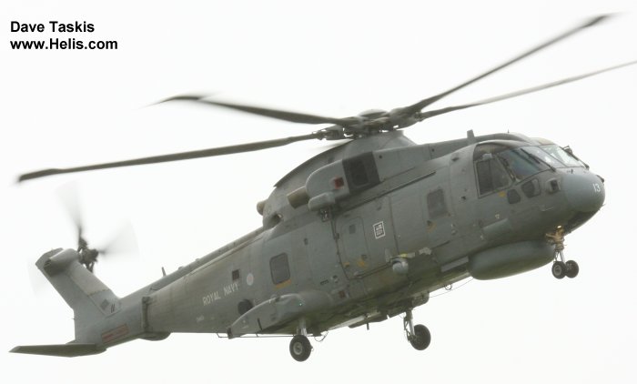 Helicopter AgustaWestland Merlin HM.1 Serial 50127 Register ZH851 used by Fleet Air Arm RN (Royal Navy). Aircraft history and location
