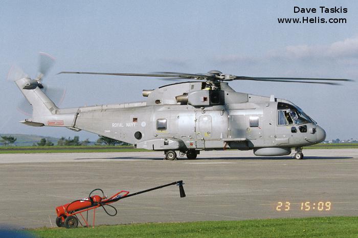 Helicopter AgustaWestland Merlin HM.1 Serial 50116 Register ZH848 used by Fleet Air Arm RN (Royal Navy). Built 2000. Aircraft history and location