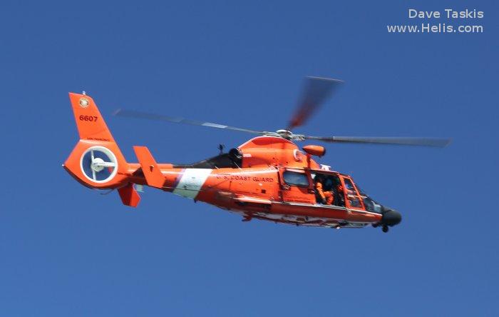 Helicopter Eurocopter AS365 Dauphin 2 Serial 6804 Register 6607 F-WWOR used by US Coast Guard USCG ,Eurocopter France Converted to HH-65 Dolphin. Aircraft history and location