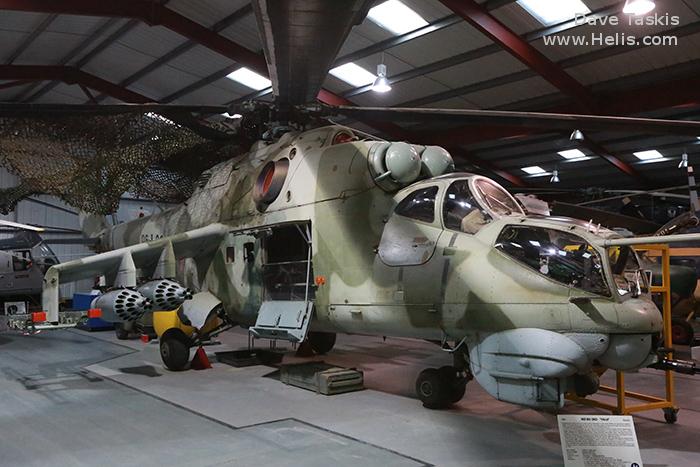 Helicopter Mil mi-24d Serial 110159 Register 96+26 421 used by Heeresflieger (German Army Aviation) ,landstreitkrafte (east germany army). Built 1981. Aircraft history and location