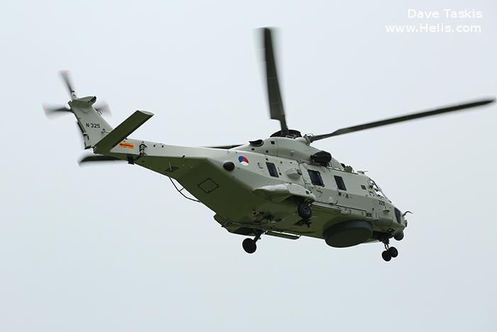 Helicopter NH Industries NH90 NFH Serial 1325 Register N-325 used by Marine Luchtvaartdienst (Royal Netherlands Navy). Aircraft history and location