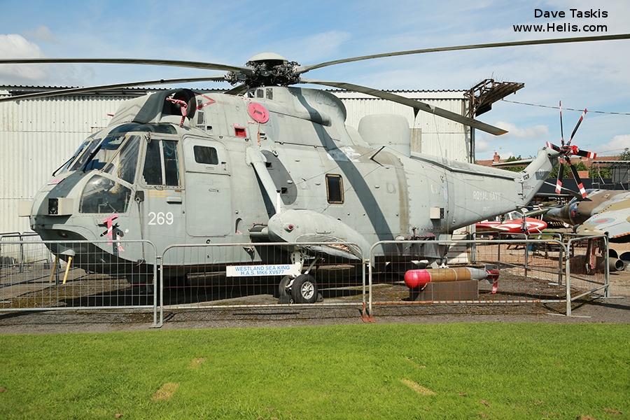 Helicopter Westland Sea King HAS.1 Serial wa 665 Register XV677 used by Fleet Air Arm RN (Royal Navy). Built 1970. Aircraft history and location