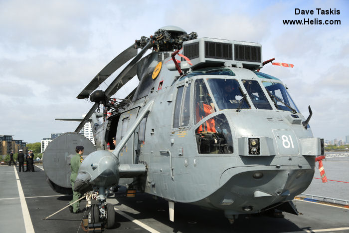 Helicopter Westland Sea King HAS.1 Serial wa 668 Register XV697 used by Fleet Air Arm RN (Royal Navy). Built 1971. Aircraft history and location