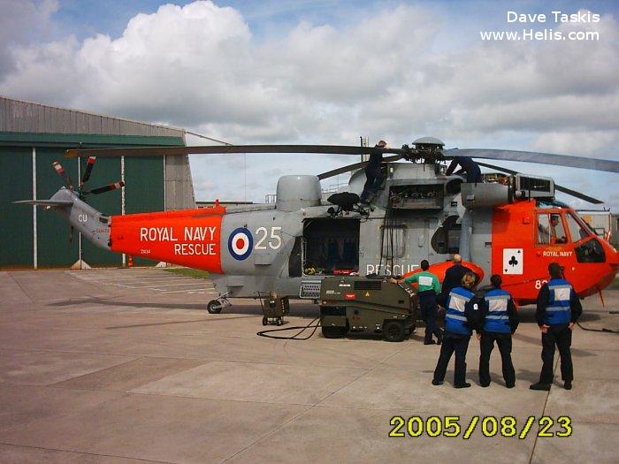 Helicopter Westland Sea King HAS.5 Serial wa 895 Register ZA134 used by Fleet Air Arm RN (Royal Navy). Built 1981. Aircraft history and location
