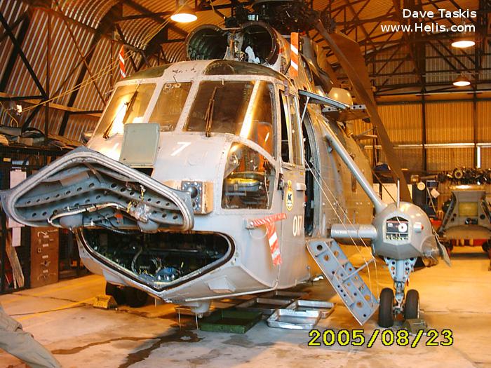 Helicopter Westland Sea King HAS.1 Serial wa 677 Register XV706 used by Fleet Air Arm RN (Royal Navy). Built 1971. Aircraft history and location