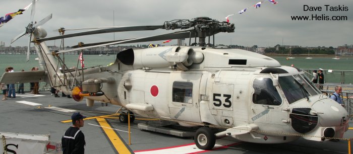 Helicopter Mitsubishi SH-60J Seahawk Serial 1053 Register 8253 used by Japan Maritime Self-Defense Force JMSDF (Japanese Navy). Aircraft history and location