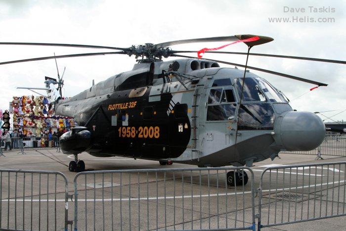 Helicopter Sud Aviation SA321G Super Frelon Serial 162 Register 162 used by Aéronautique Navale (French Navy). Aircraft history and location