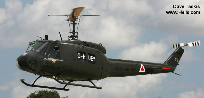 Helicopter Bell UH-1H Iroquois Serial 13560 Register G-HUEY AE-413 used by Aviacion de Ejercito Argentino EA (Argentine Army Aviation). Built 1973. Aircraft history and location