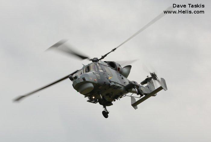 Helicopter AgustaWestland AW159 Wildcat HMA2 Serial 494 Register ZZ375 used by Fleet Air Arm RN (Royal Navy). Aircraft history and location