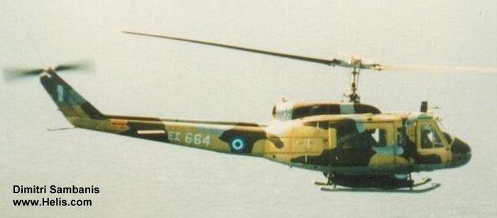 Helicopter Agusta AB205A Serial 4448 Register ES664 used by Elliniki Aeroporia Stratou HAA (Hellenic Army Aviation). Built 1979. Aircraft history and location