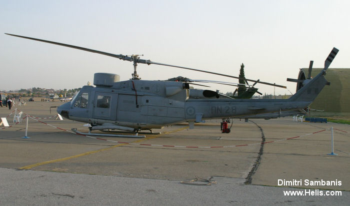 Helicopter Agusta AB212 ASW Serial 5174 Register PN28 used by Elliniko Polemiko Nautiko Navy (Hellenic Navy). Aircraft history and location