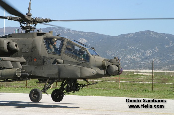 Helicopter McDonnell Douglas AH-64A Apache Serial PV893 Register ES1018 used by Elliniki Aeroporia Stratou HAA (Hellenic Army Aviation). Aircraft history and location