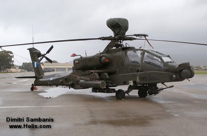 Helicopter Boeing AH-64D Apache Serial HA003 Register ES1023 used by Elliniki Aeroporia Stratou HAA (Hellenic Army Aviation). Aircraft history and location