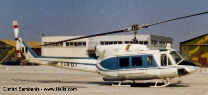 Helicopter Bell 212 Serial 30529 Register ES801 used by Elliniki Aeroporia Stratou HAA (Hellenic Army Aviation). Aircraft history and location