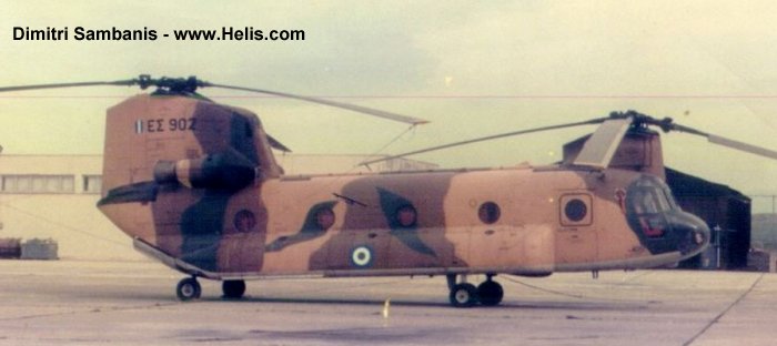 Helicopter Boeing CH-47D Chinook Serial M.3564 Register ES902 used by Elliniki Aeroporia Stratou HAA (Hellenic Army Aviation). Aircraft history and location