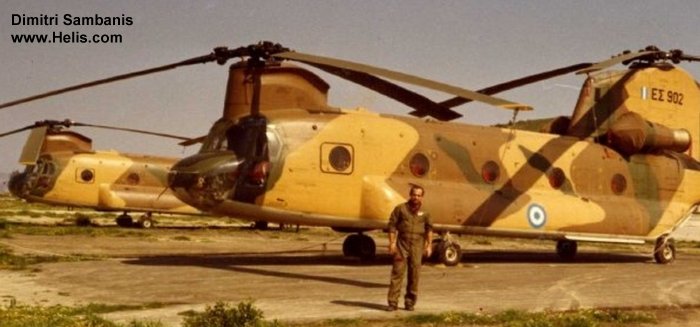 Helicopter Elicotteri Meridionali CH-47C Chinook Serial V-003 Register ES902 used by Elliniki Aeroporia Stratou HAA (Hellenic Army Aviation). Aircraft history and location