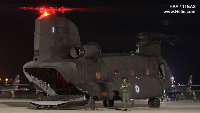 Helicopter Boeing CH-47D Chinook Serial M.3561 Register ES903 used by Elliniki Aeroporia Stratou HAA (Hellenic Army Aviation). Aircraft history and location