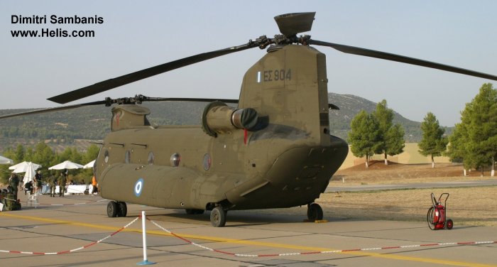 Helicopter Boeing CH-47D Chinook Serial M.3562 Register ES904 used by Elliniki Aeroporia Stratou HAA (Hellenic Army Aviation). Aircraft history and location