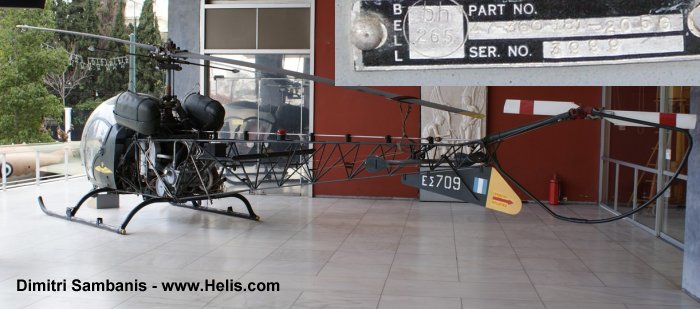 Helicopter Bell OH-13S Sioux Serial 3999 Register ES709 used by Elliniki Aeroporia Stratou HAA (Hellenic Army Aviation). Aircraft history and location