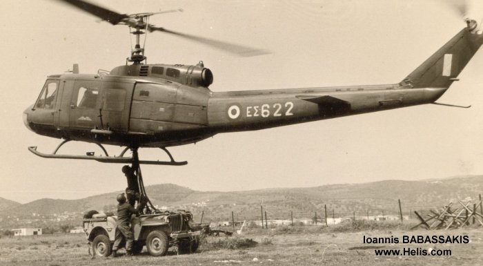 Helicopter Bell UH-1H Iroquois Serial 12164 Register ES622 used by Elliniki Aeroporia Stratou HAA (Hellenic Army Aviation). Aircraft history and location