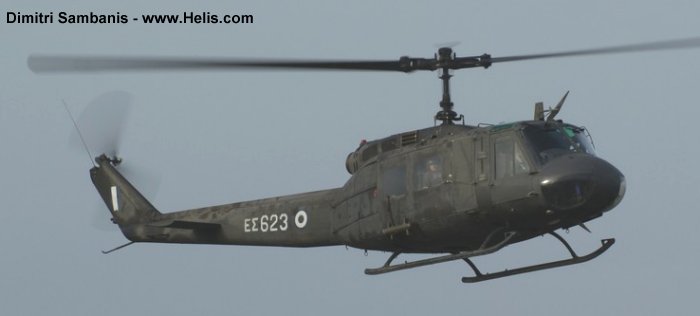Helicopter Bell UH-1H Iroquois Serial 12230 Register ES623 used by Elliniki Aeroporia Stratou HAA (Hellenic Army Aviation). Aircraft history and location