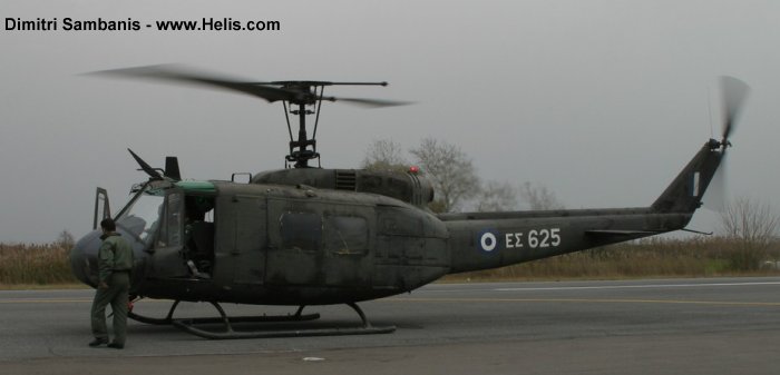 Helicopter Bell UH-1H Iroquois Serial 12232 Register ES625 used by Elliniki Aeroporia Stratou HAA (Hellenic Army Aviation). Aircraft history and location