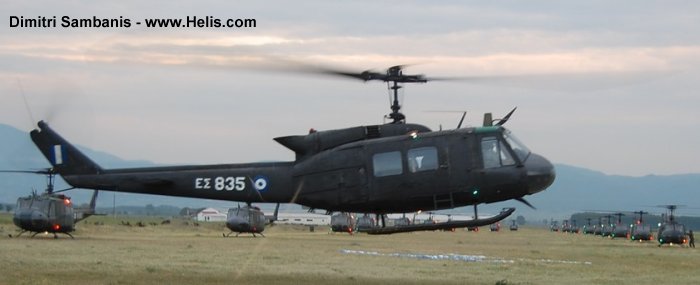 Helicopter Bell UH-1D Iroquois Serial 5641 Register ES835 used by Elliniki Aeroporia Stratou HAA (Hellenic Army Aviation). Aircraft history and location