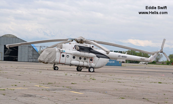 Helicopter Mil Mi-8MTV-1 Serial  Register UP-MI861. Aircraft history and location