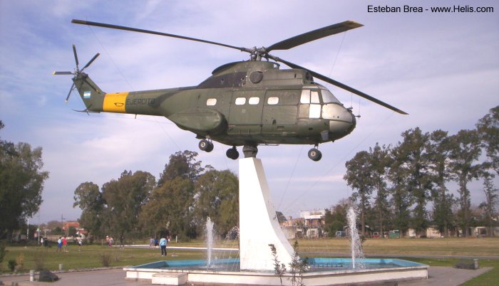 Helicopter Aerospatiale SA330L Puma Serial 1556 Register AE-506 used by Aviacion de Ejercito Argentino EA (Argentine Army Aviation). Aircraft history and location