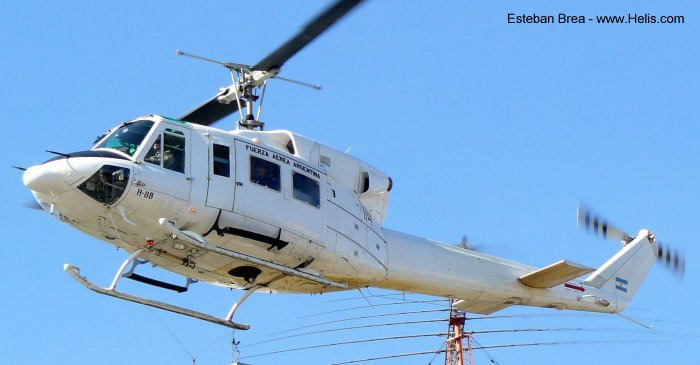 Helicopter Bell 212 Serial 32138 Register UN-136 H-88 PT-HPO used by United Nations UNHAS ,Fuerza Aerea Argentina FAA (Argentine Air Force) ,Líder Aviação Lider (Lider Taxi Aereo). Built 1981. Aircraft history and location